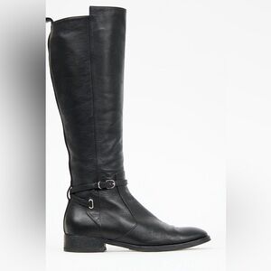 Balenciaga black leather buckle boot
